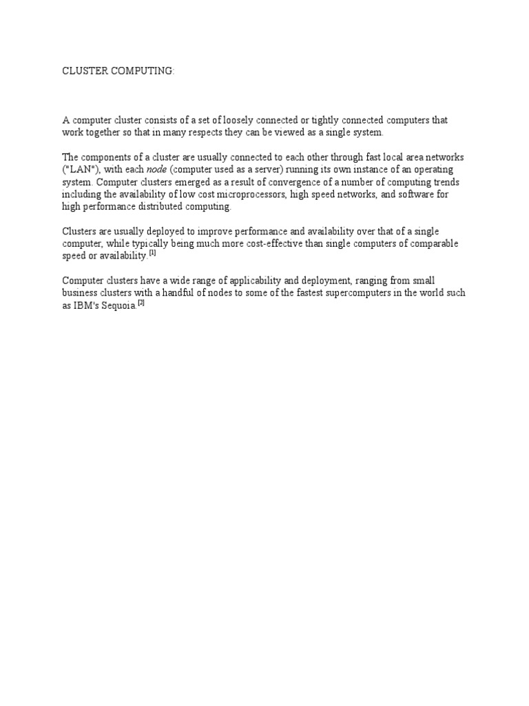 Cluster Computing Pdf Technology Engineering