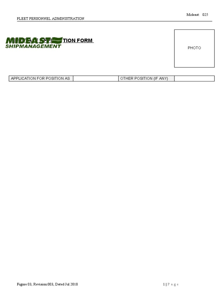 Sea Staff Application Form | PDF | Oil Tanker | Ships