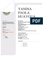 Huaygua - Yanina Job Application CV