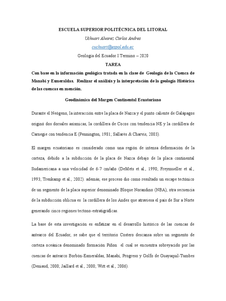 Geo Ecu PDF Geología Ciencias de la Tierra