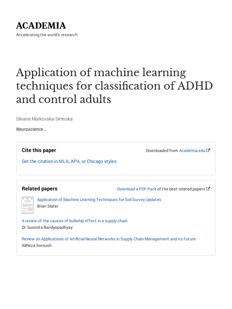 ADHD Classification via Machine Learning | PDF | Artificial Neural ...