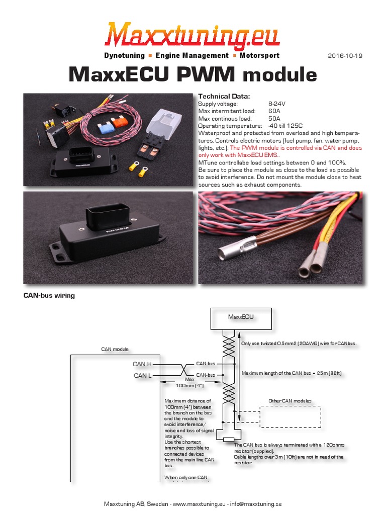 MaxxECU PWM CAN Module ManualEn PDF Interference