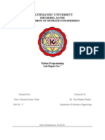 Kathmandu University: Dhulikhel, Kavre Department of Geomatics Engineering