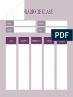 Morado Simple Horario de Clases