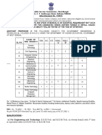 (A) For Engineering and Technology: B.E./B.Tech. and M.E./M.Tech. in Relevant Branch With 1 Class or Equivalent Either in B.E./B.Tech. or M.E./M.Tech