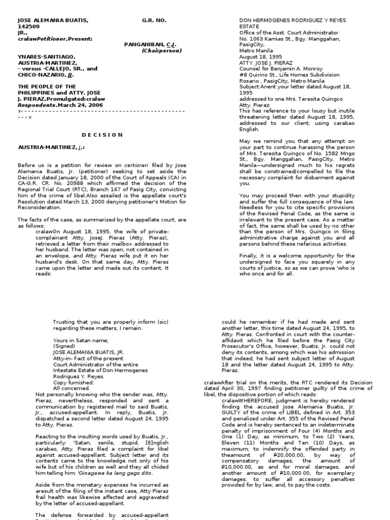 Libel Cases PDF Defamation Sentence (Law)