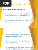 Environmental Audit: in The Context of EIA, Audit Refers To