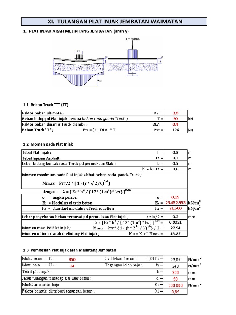 Plat Injak Jembatan Waimatan | PDF