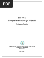 CH 4015 Comprehensive Design Project I: Evaluation Rubrics