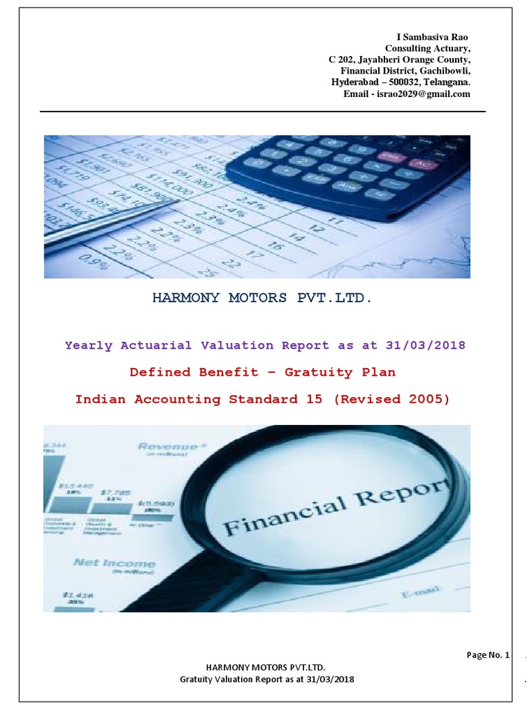 As 15 Gratuity Harmony Motors 31032018 PDF Valuation (Finance