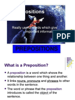 Prepositions: Really Useful Words Which Give Important Information