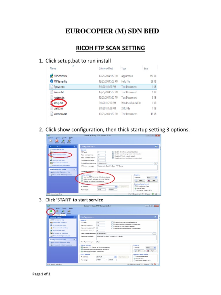 Ricoh FTP Scan Setting (Windows) | PDF