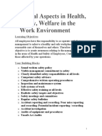 Practical Aspects in Health, Safety, Welfare in The Work Environment