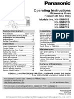 Operating Instructions: Microwave Oven Household Use Only Models No. nn-sn651b nn-sn651W nn-sn661s nn-sn671s