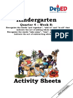 Kindergarten: Quarter 4 - Week 8