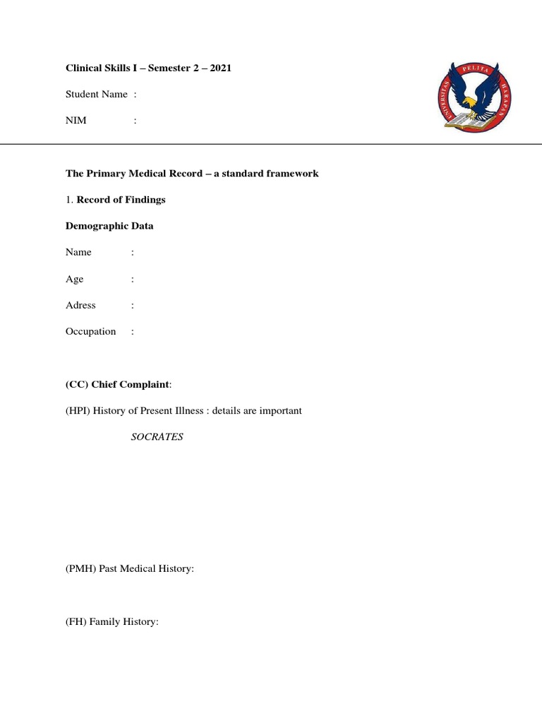 Clinical Skills Framework for Medical Records | PDF