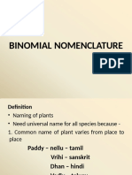 Binomial Nomenclature