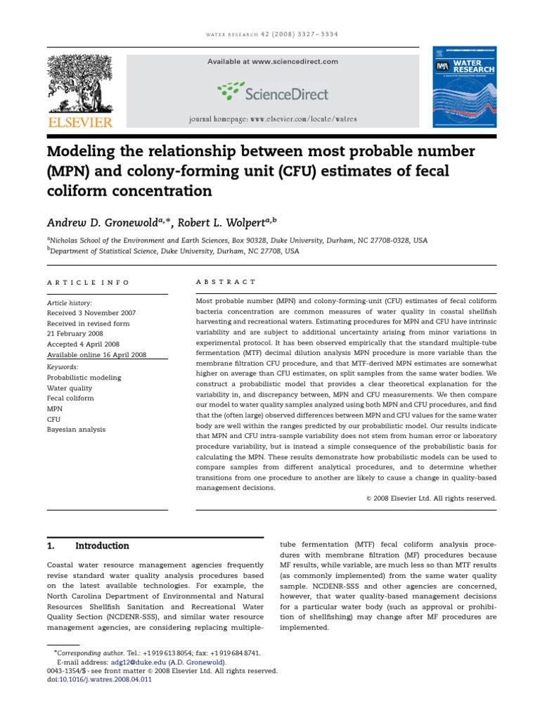 Relationship of MPN & CFU | PDF | Colony Forming Unit | Regression Analysis