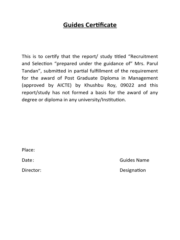 Guides Certificate | PDF