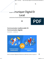 Communication Traditionnelle vs Communication Digitale - Communiquer Digital Et Local