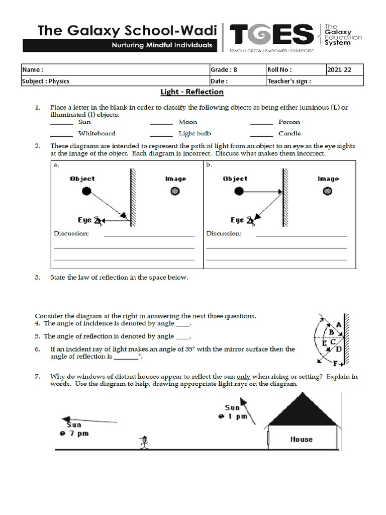Grade 8 Physics: Light and Shadows | PDF