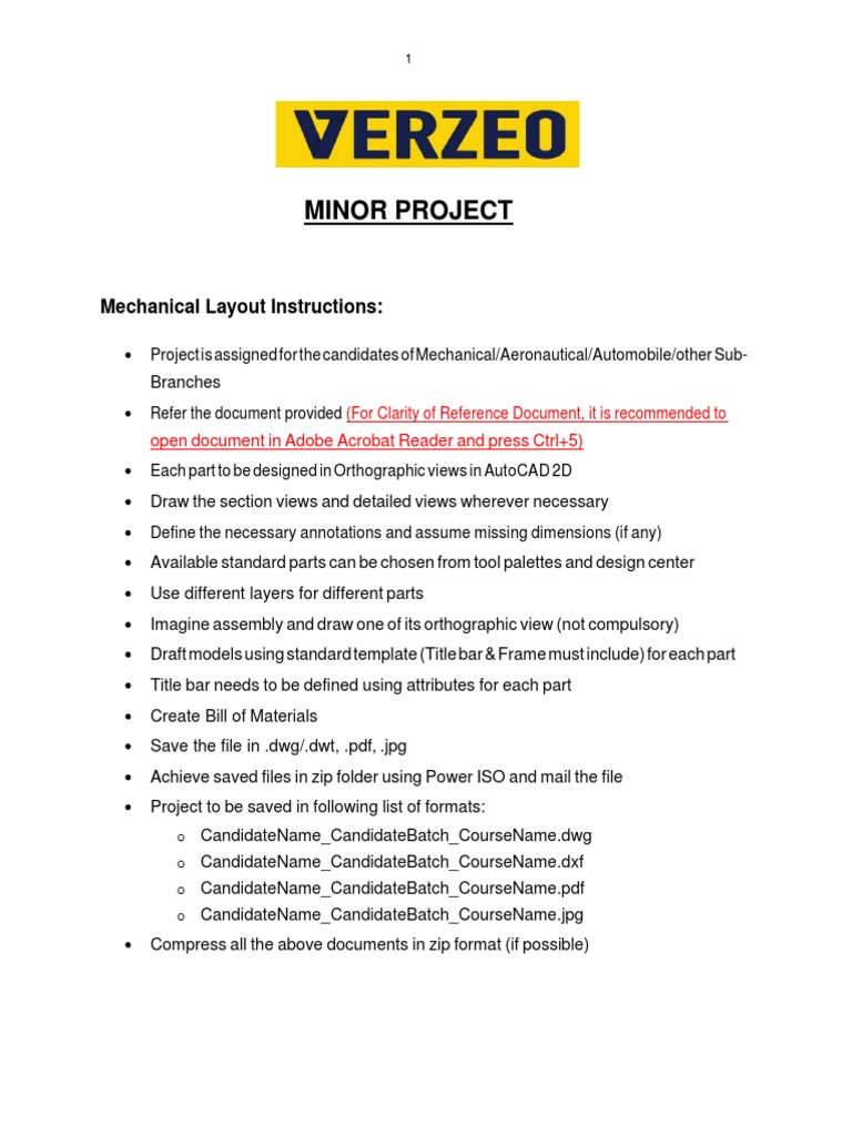 Mechanical and Electrical Project Guidelines | PDF | Auto Cad ...