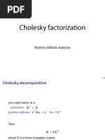 Cholesky Factorization: Positive de Nite Matrices