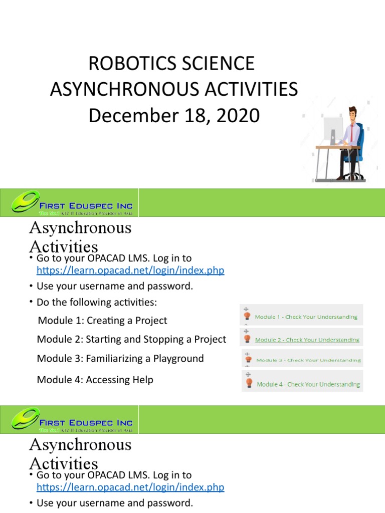 Asynchronous Activity - Robotics Science Delta - December 18 | PDF ...