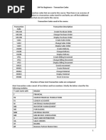 Common SAP Transaction Codes