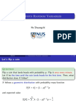 Continuous Random Variables: He Shuangchi