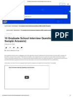 10 Graduate School Interview Questions (With Sample Answers)