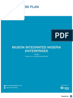 Mini Business Plan: Muson Integrated Nigeria Enterprises