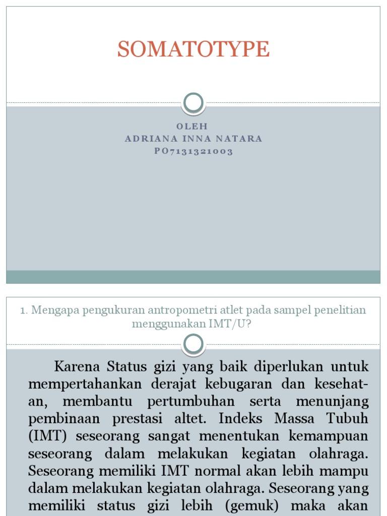 Gizi Olahraga PPT Somatotype | PDF | Sains & Matematika