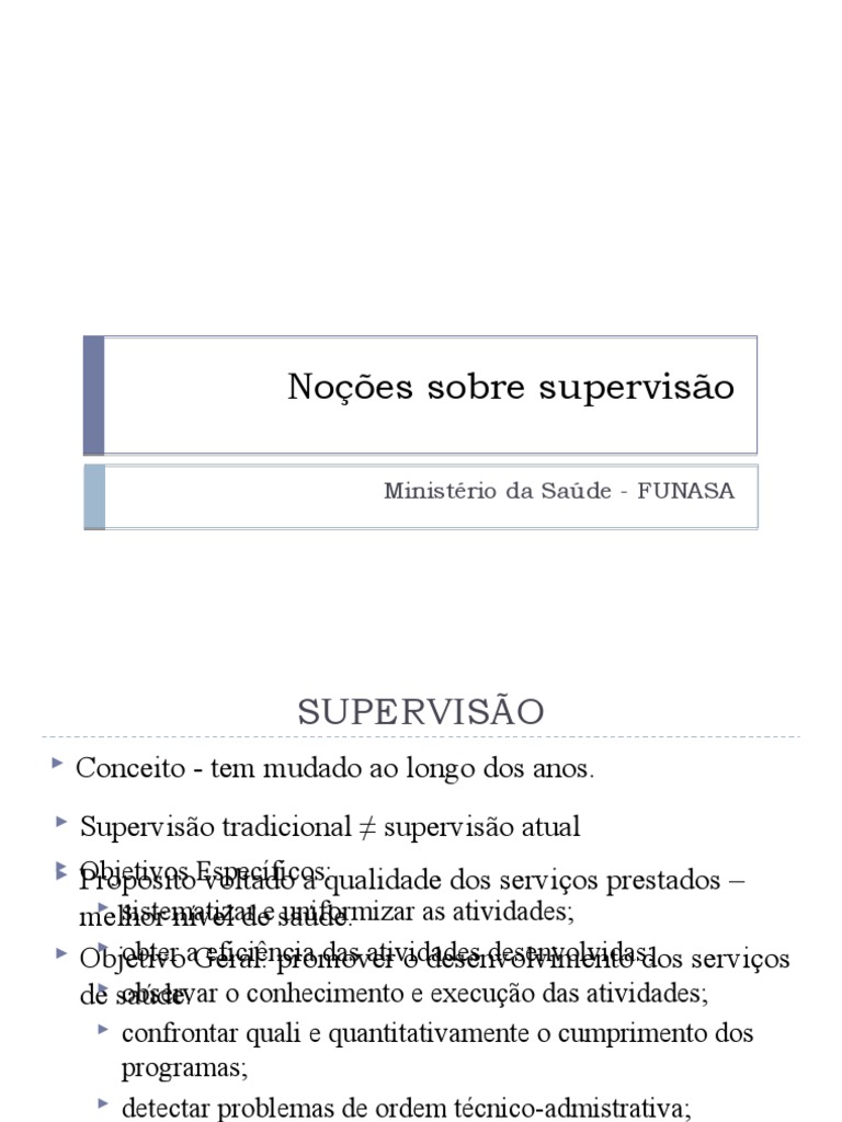 Noções Sobre Supervisão de Campo | PDF | Desenvolvimento profissional