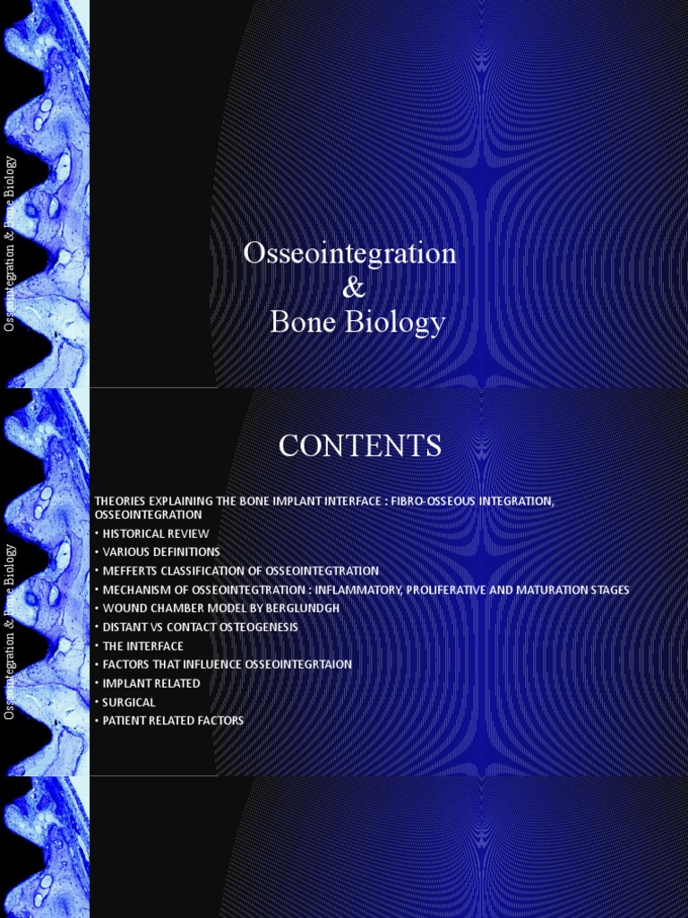 Fibro-Osseous Integration Overview | PDF | Bone | Osteoblast