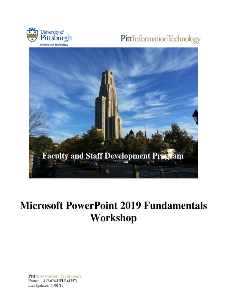 Microsoft Powerpoint 2019 Fundamentals Pdf Page Layout Microsoft