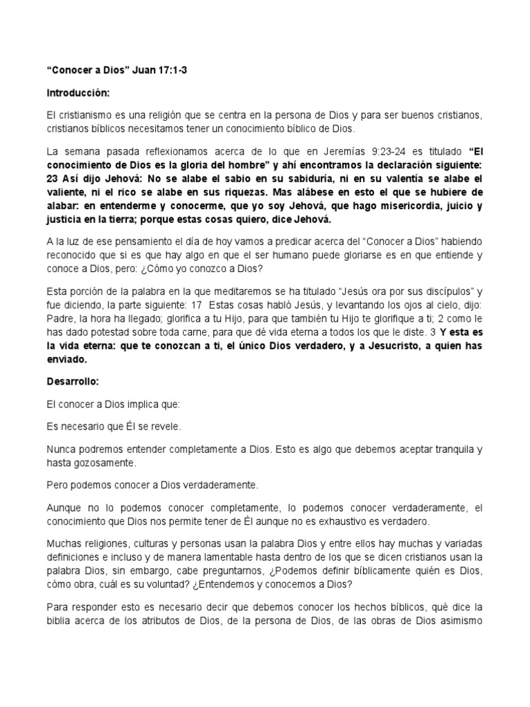 Cómo Conocer a Dios Según la Biblia | PDF | Dios | Conocimiento
