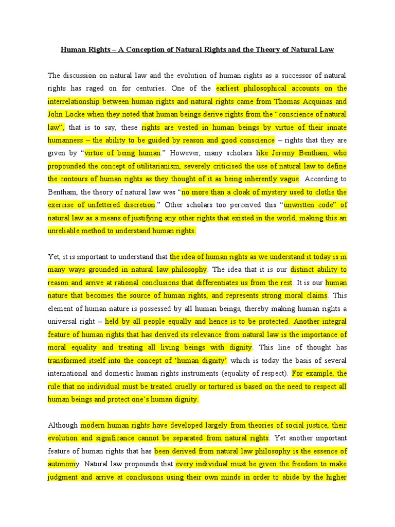 Natural Rights and Human Rights Evolution | PDF | Rights | Human Rights