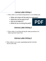 Informal Letter Writing-Practice Questions
