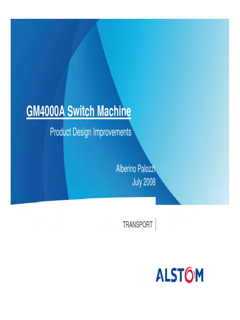 GM4000A Switch Machine Enhancements | PDF | Transmission (Mechanics) | Gear