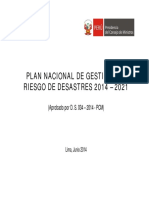 Plan Nacional de Gestion Del Riesgo de Desastres 2014-2021