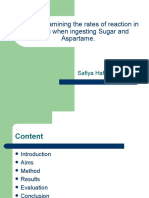 A Study Examining The Rates of Reaction in Children When Ingesting Sugar and Aspartame