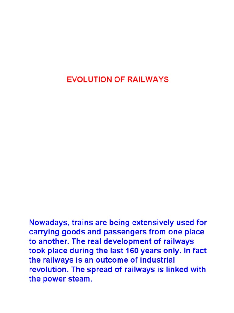 Evolution of Trains and Railways | PDF | Rail Transport | Train