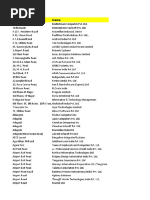 Bangalore It Companies Pdf Information Technology Computing