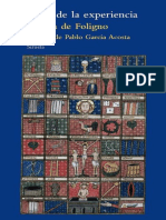 Livro Da Experiencia a Arvore Angela de Foligno, Pablo Garcia