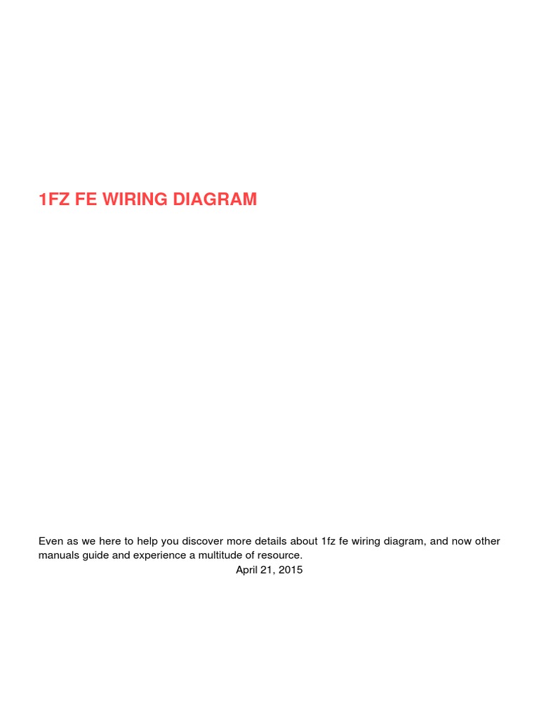 1fz Fe Wiring Diagram | PDF | Automotive Industry | Motor Vehicle