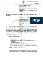 Liquidación de pensiones alimenticias de julio 2019 a julio 2021 por S/./ 10,134