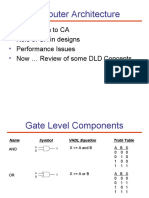 Computer Architecture: Introduction To CA Role of CA in Designs Performance Issues Now Review of Some DLD Concepts