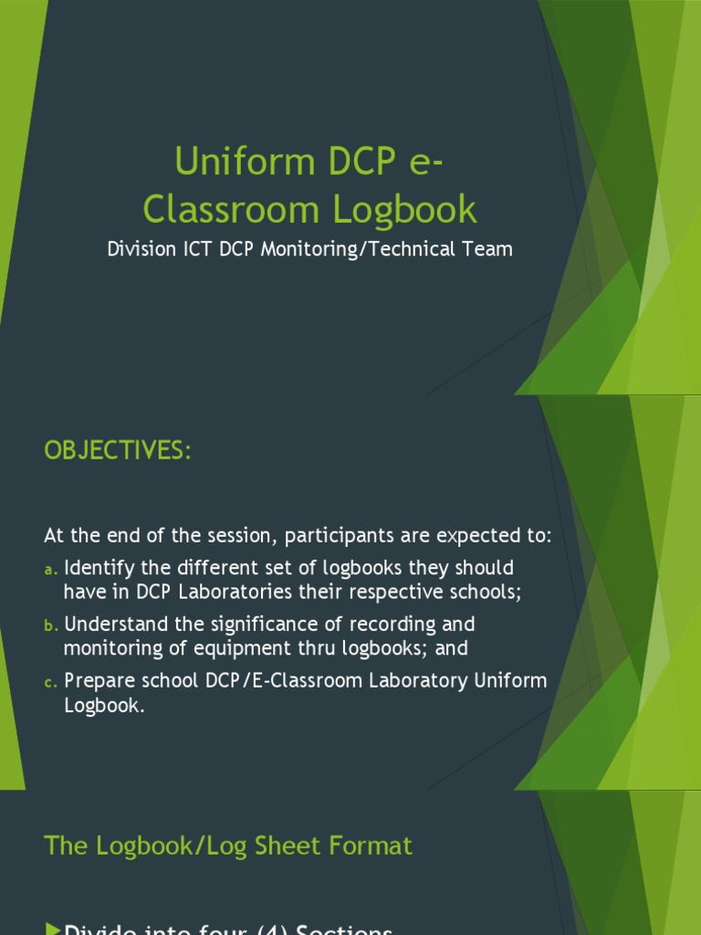 DCP Classroom Logbook Guidelines | PDF | Art | Computers