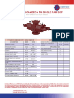 11 5000 Cameron Single Ram Bop Standard Bonnets Spec Sheet